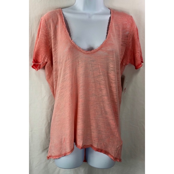 Free People Tops - Free People Saturday lace Trim linen top 7374